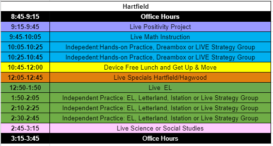 Hartfield schedule Hartfield schedule